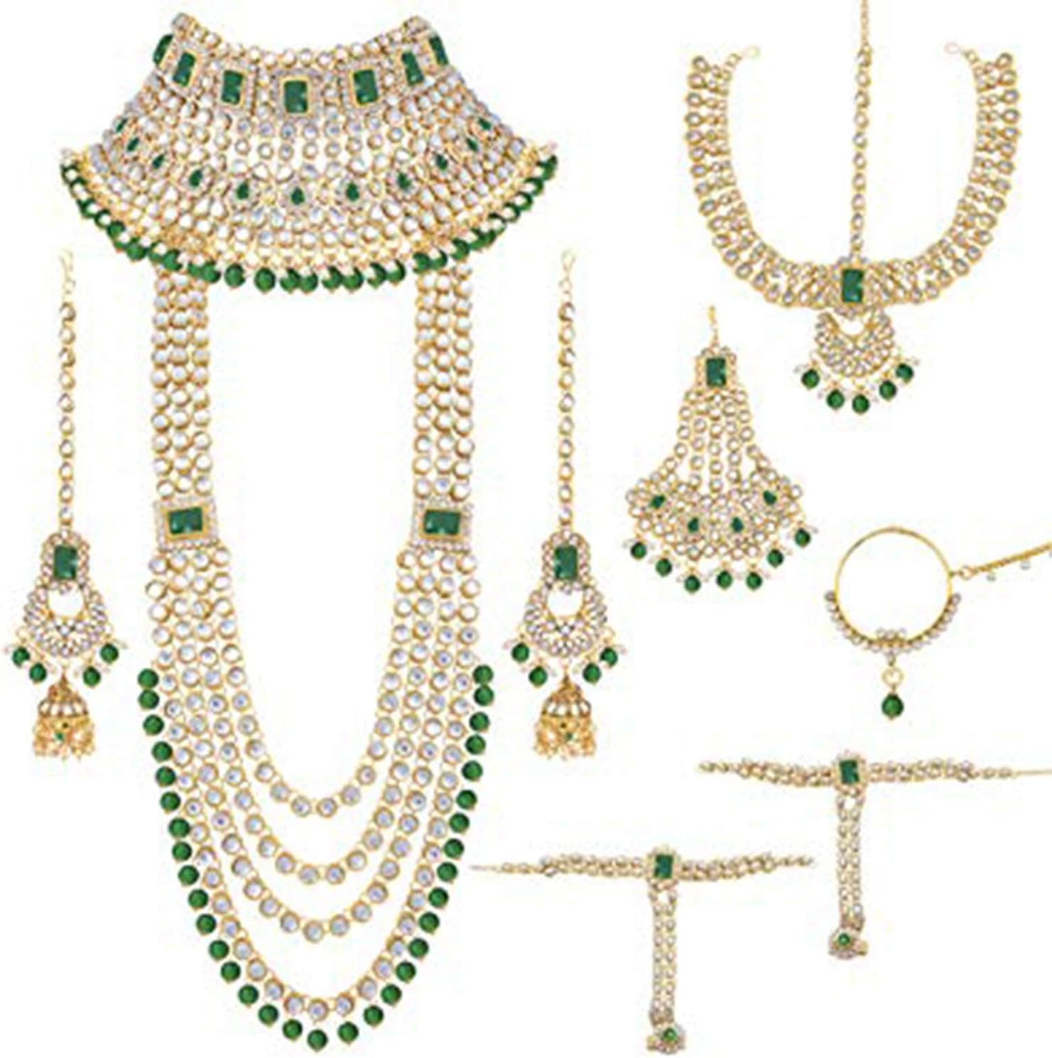 I Jewels Ethnic Indian Kundan Bridal Jewelry Set for Women